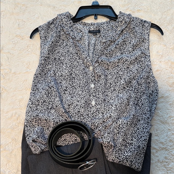Talbots Tops - Talbots Black and White Sleeveless Blouse